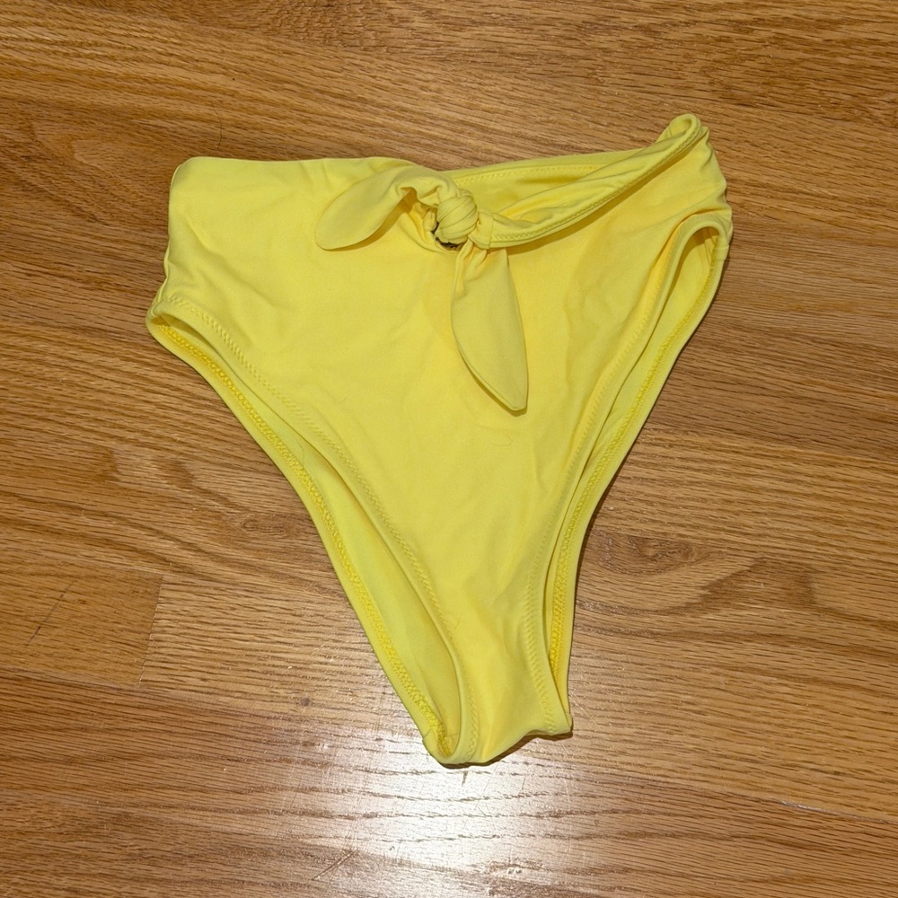 Aerie Neon Yellow High Waisted Tie Bikini Bottom. .